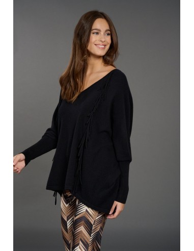 Pull frangé en laine Naomi pas cheres