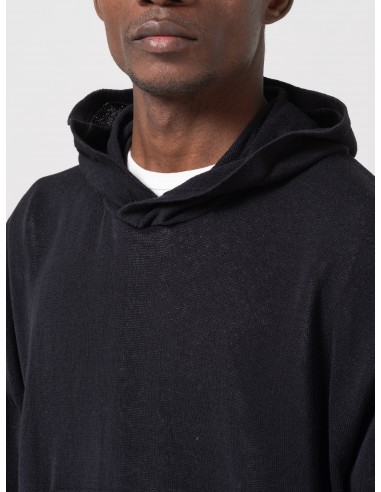 Knitted Hoodie, Shadow Black Crispy Cotton de la marque