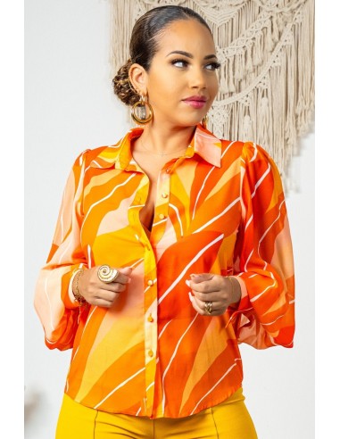 Orange Waves - CHEMISE Pour