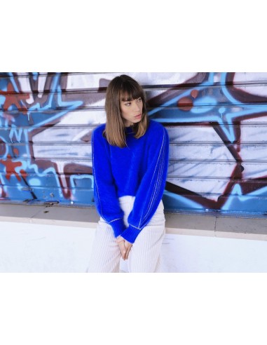 Pull Alix Angora bleu olympiade destockage