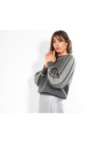 Pull Alix mohair à lignes écrues. En savoir plus